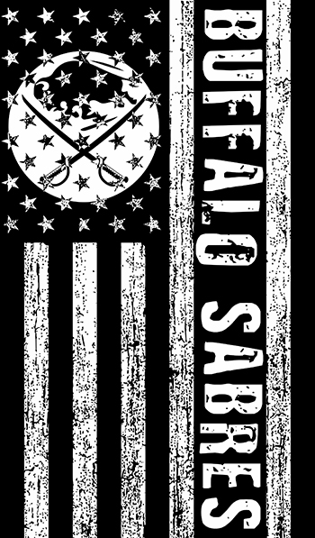 Buffalo Sabres Black And White American Flag logo vinyl decal